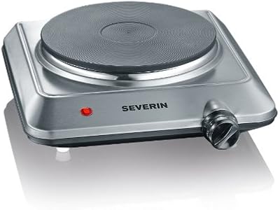 Cooktop portátil severin, fogão elétrico para cozinhar fácil de limpar, fogão elétrico com termostato ajustável, aço inoxidável escovado, 1500w, kp 1092