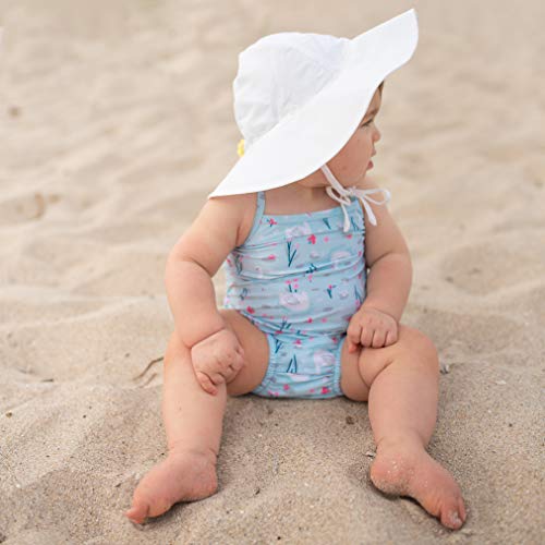 i play. Baby Brim Sun Protection Hat, White, 0-6 Months