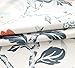 DriftAway Ada Botanical Print Lined Flower Leaf Thermal Insulated Window Valance Rod Pocket 52 Inch by 18 Inch Plus 2 Inch Header Ivory Blue Blush Gray 1 Pack