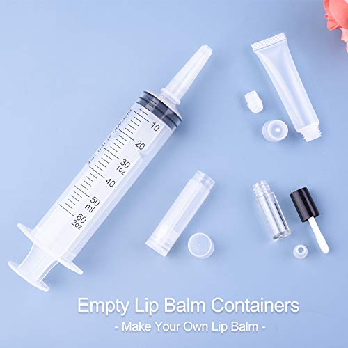 image for WXJ13 61 PCS Empty Lip Gloss Containers Set, Lip Balm Tubes Mini Lip G