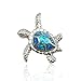 Telitxy on Sales promotion Jewelry real 925 Sterling Silver Created Blue Opal Sea Turtle Pendant Necklace 18