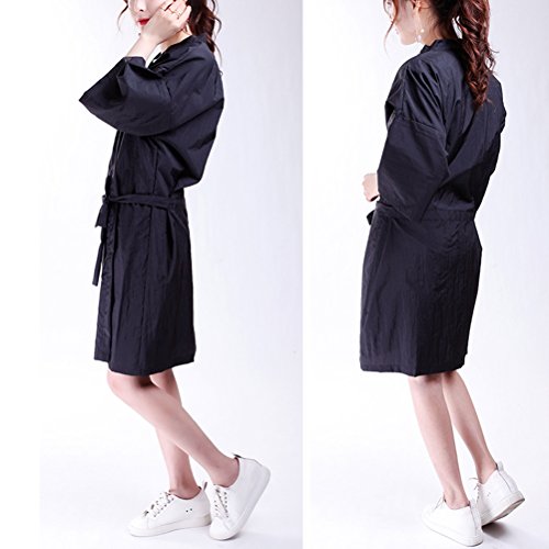 FRCOLOR Black Salon Client Gown Robes Cape Hair Smock Cape for Clients Kimono Style