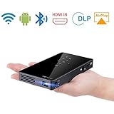 ENKLOV Mini Projector-1080P Pico Video Projector for iPhone Android Smartphone Laptop,Home Theater Projector Support Bluetooth/HDMI/ USB/TF Card /Wireless Display/ Keystone Correction for Home Cinema