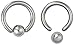 Forbidden Body Jewelry Surgical Steel Captive Bead Ring Piercing Hoops, Pair of 12g 10mm (4mm Balls)