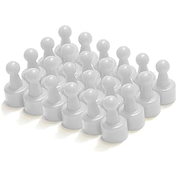 24 White Pawn Magnetic Map/Push Pins - Perfect for Maps, Whiteboards, Refrigerators, and the Office