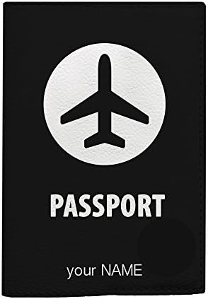 Custom name passport cover plane design