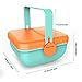 Salad Lunch Container, BPA Free Lunch Box with Large 54-oz Salad Bowl, 4-Compartment Bento-Style Tray, 3-oz Sauce Container and Built-In Reusable Fork (Orange & Green)