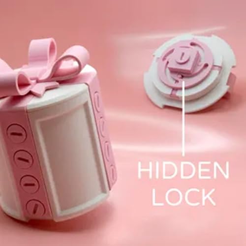 Novelty Valentine's Day Gift Box, 3D Printed Puzzle Container, 10 x 15 cm (Pink)