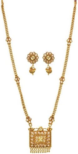 Stunning Gold Plated Mangal Sutra Style Necklace Set1939