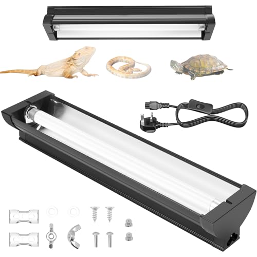 Jellybibo 8W T5 UVB Light Reptile Kit, 10% UVB & 30% UVA for Tropical Desert Reptiles, 31.5cm (12.4in) High Output Fixture with T5 10.0 UVB Tube for Bearded Dragon, Lizard, Tortoise & Gecko