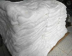 Seek4comfortable Real White Rex Rabbit Fur Throw
