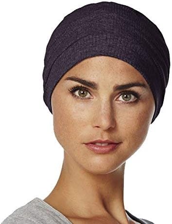 Chemo Cap - Natural Cotton Headwear Vitale in Dark-Purple Color