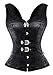 Kimring Women's Gothic Steampunk Jacquard Overbust Corset Vest with Buckles