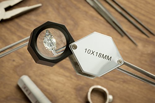 SE MJ381810H 10 x 18mm Hexagonal Jewelers Loupe, Chrome Plated
