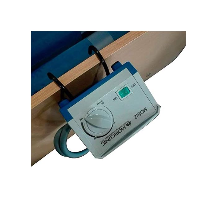 Mobiclinic, Mobi 2, Colchón antiescaras con motor compresor, para escaras grado I y II, de aire alternante, Nylon y PVC médico ignífugo, 200 x 86 x 9.5, 20 celdas, color Azul - Imagen 6