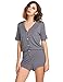 Ekouaer Womens Short Sleeves Romper Pajamas V-neck Loungewear Comfort Jumpsuit Sleepwear