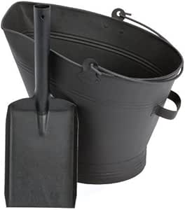 Chimenea Waterloo cubo para carbón de chimenea, negro de estilo con