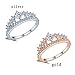 Alonea Women's Crown Tiara Rings Exquisite Princess Tiny Diamond Promise Rings for Her Size 6-9