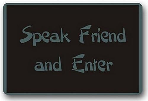 XiaoS Door Mats Custom Hot Sale Speak Friend and Enter Door Mat Art Design Carpet Floor Hall Bedroom Cool Pad Rug 23.6 (L) x 15.7 (W) inches
