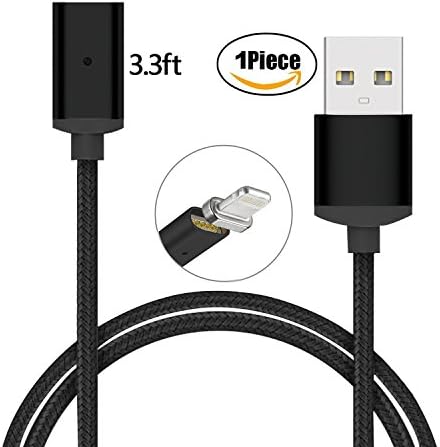 GARAS Magnetic Lightning Cable,USB 2.0 To Lightning Sync and Fast Charger Cable for Apple Iphone8 Iphone7 SE 6 6S Plus Ipad Mini2 3 4 Air 2 Ipod (3.3ft-Black)
