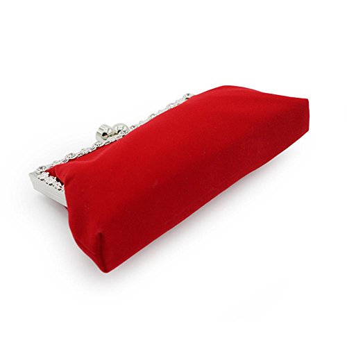 Kingluck Velvet With Rhinestone Wedding/Special Occasion Clutches/Evening Handbags(More Colors) (red) ... (red)