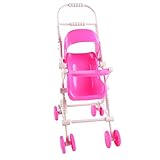 Potato001 Kids Toy Play House Plastic Dismountable Stroller for Barbie Doll Accessories (Pink)