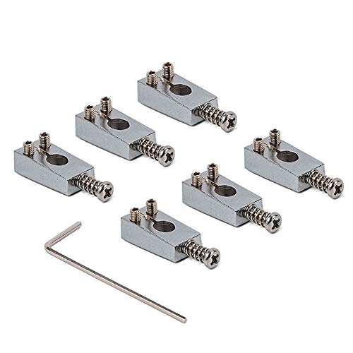 difcuyg5Ozw 6Pcs 10.4mm Narrow Guitar Bridge Brass Saddles Durable Instrument Replacement Parts Easy Operation Chrome - Thumbnail 3