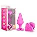 Blush Novelties Naughtier Candy Heart - Ultrasilk Smooth Heart Shape Base Anal Butt Plug - Soft Platinum Cured Puria Silicone - Easy to Use Comfortable Beginner Adult Sex Toy for Women - Pink