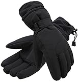 Women's Winter Sportswear Cuffed Snowboard / Snow Gloves,Black Solid,M