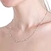 Humble Chic Cubic Zirconia Necklace - Simulated Diamond Crystal Rhinestone CZ Dainty Choker Station Chain, White Station, Rhodium-Electroplated, Silver-Tone