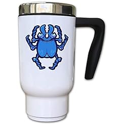 Iprints Minimalistic Blue Crystal Beatle Art Thermal Tea Coffee Mug - Les Beatles, Paul McCartney, John Lennon, RIngo Starr, George Harrison