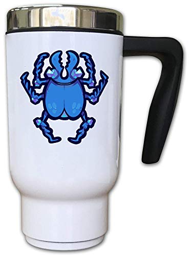 Iprints Minimalistic Blue Crystal Beatle Art Thermal Tea Coffee Mug - Les Beatles, Paul McCartney, John Lennon, RIngo Starr, George Harrison Iprints Minimalistic Blue Crystal Beatle Art Thermal Tea Coffee Mug