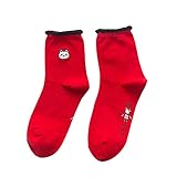 Malbaba Winter Women Warm Red Cotton Socks