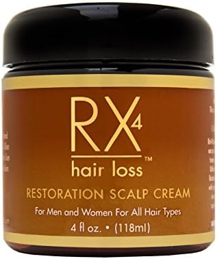 RX 4 Hair Loss Scalp Cream for Men &amp; Women, All Hair Types, Anti-Hair Loss Treatment Helps Restore Healthy scalp and treat dandruff, eczema, psoriasis, dry hair and scalp 4 fl.Oz. Free Hair Loss Guide