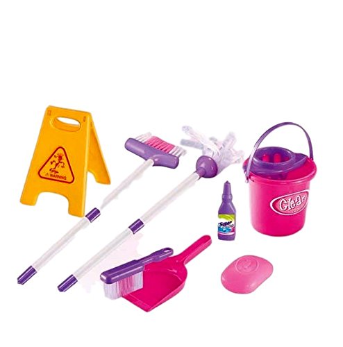 Little Helper - Complete Cleaning kit Pretend Toy Set for Kids 3+ Contains a Full Range of Cleaning Supplies Including a Fully Functional Water Bucket, a Duster and Brush and a 'Wet Floor' Sign