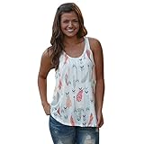 Women Tank Tops, kaifongfu Letter Print Sleeveless Tank Crop Tops Vest (L, White Print)