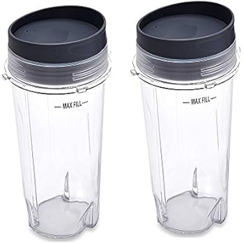 joymixman Replacement Parts for Nutri Ninja Blender, Two Pack 16-Ounce (16 oz.) Single Serve Cup Fit for Ultima & Professional Nutri Ninja Series BL770 BL780 BL660 All Pro 4 Tab Blenders