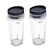 Replacement Parts Two Pack 16-Ounce (16 oz.)Single Serve Cup with lid Fit for Nutri Ninja Mega Kitchen SystemsBL770BL771BL772BL773COBL660BL740 and works with Ninja Ultima Blender BL810BL820BL830