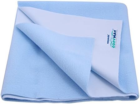 Cozymat Dry Sheet waterproof breathable Bed Protector (Size: 200cm X 260cm) Sky Blue, Double Bed
