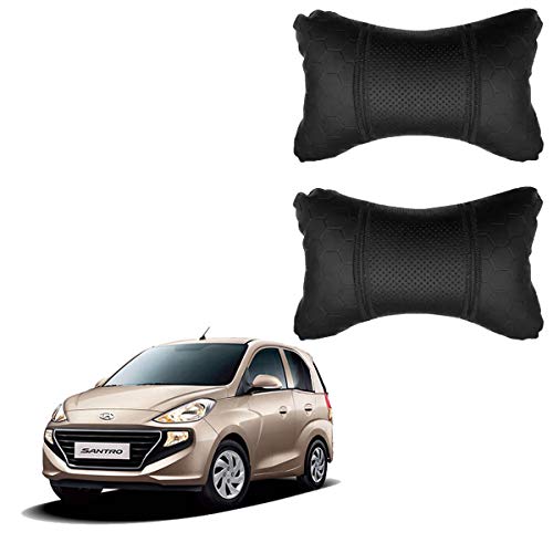 AutokraftZ Football Print Design Black Car Seat Cushion for Hyundai Santro2018