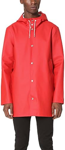 Stutterheim Men's Stockholm Raincoat, Red, Large