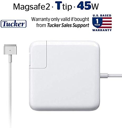 Tucker TM Charger Fit for MacBook Air Charger, 45W Magsafe 2 Power Adapter, T-Tip Magnetic Connector - Magsafe Charger 45w, Unibody Replacement Charger, 45 Watt for Apple Mac Book Laptop 11/13 inch