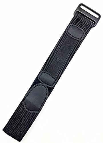 18mm Adjustable-Length, Black, Nylon Sport Watch Strap