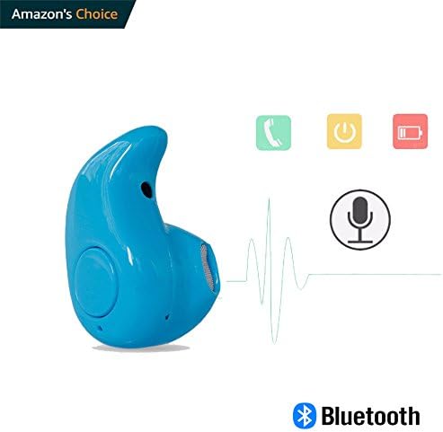 Piqancy Ultra Small Bluetooth 4.0 Earbud Headset with Microphone, Support Hands-Free Calling for Smartphones (Blue)