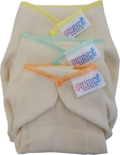 Piriuki Prefold Reusable Nappies (Pack of 6, Large)