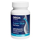 OMAX® Super Blue Vital Vision Eye Vitamin Supplements | Lutein + Zeaxanthin Reduce Free Radicals | Prevent Eye Strain & Retinal Damage | Antioxidant Protection from Blue Light | 30 Softgels