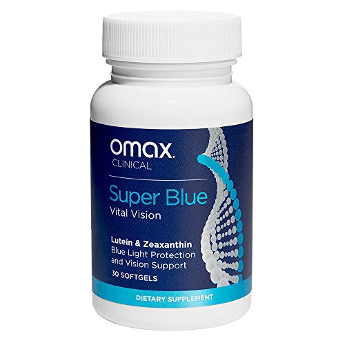 Omax Lutein Zeaxanthin Blue Light Blocking Supplements, AREDS2 Eye Vitamins, Prevent Macular Degeneration, Eye Health, Lutein 20 MG, Zeaxanthin, Blueberry, Melon Antioxidant, 30 Softgels