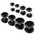 PiercingJ 8pcs Acrylic Barbell Stud Earring with O-ring Fake Illusion Plug Gauge Kit 6G-00G Look BLACK (2 