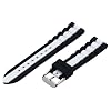20mm Premium 2 Piece Ss Silicone Striped Black / White Interchang