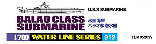 Aoshima 1/700 Water Line No.912 US Navy Balao Class Submarine Model Kit(Japan Import)